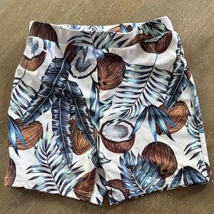PatPat Tropical Leaf and Coconut Kids Swim Trunks Sz 5-6